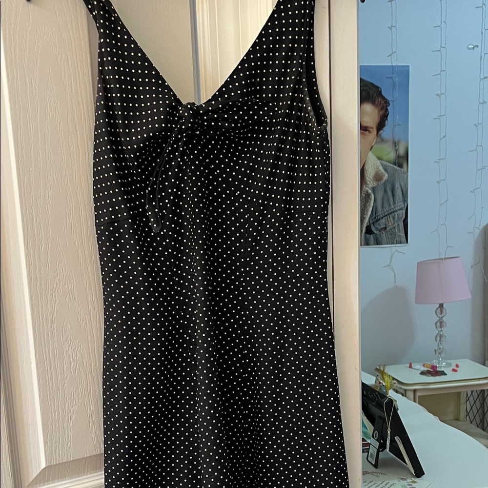 Chic Black and White Polka Dot Mini Dress